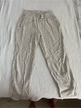 Light Beige women’s Casual Linen Pants